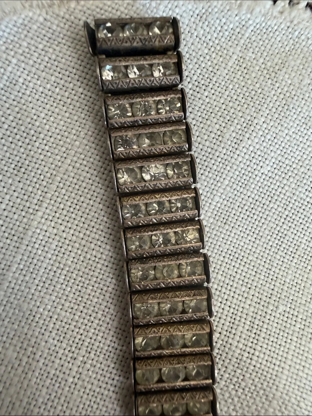 Vintage Designer Catamore Sterling Rhinestone Art Deco Bracelet